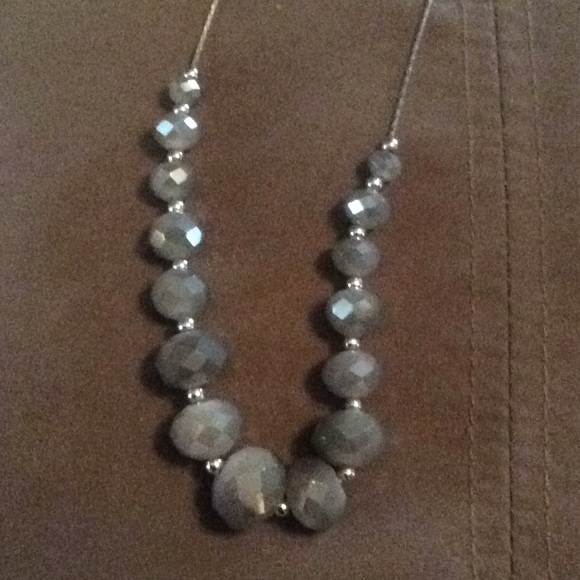 Sage & Silver Beaded Necklace/Earring Set - Picture 2 of 3